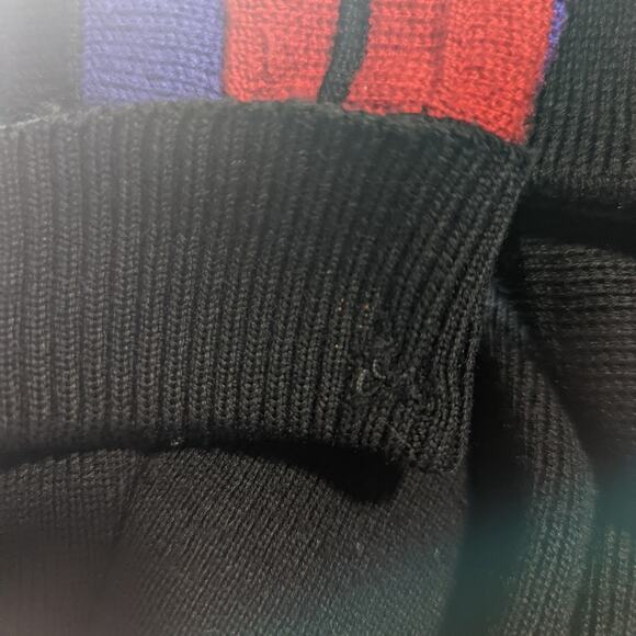 Meister Vintage 80's Sweater Apres Ski 1/4 Zip Mock Neck Men's Unisex XL - Picture 8 of 9